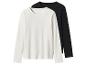 Weißes und schwarzes Langarm-T-Shirt