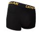 Schwarze Boxershorts von Caterpillar mit gelbem Band.
