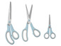 Drei blaue Scheren der Marke Crelendo.