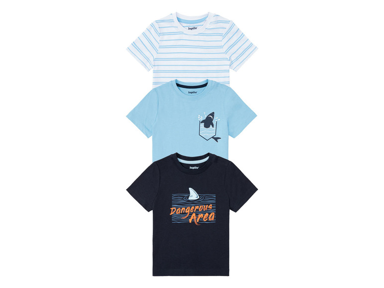 Gehe zu Vollbildansicht: lupilu® Kleinkinder Jungen T-Shirt, 3 Stück, aus reiner Baumwolle - Bild 18