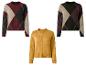 Zwei Argyle-Pullover und ein gelber unifarbener Pullover.