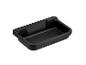 Schwarze Kunststoff-Aufbewahrungsschale mit Fach