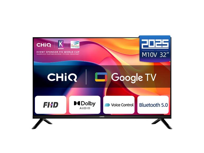 ChiQ 32-Zoll-Fernseher mit Google TV, FHD, Dolby Audio, Sprachsteuerung und Bluetooth 5.0.