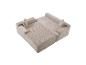 Modulares beiges Cordsofa mit Kissen, von oben gesehen.