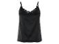 Ein schwarzes Tanktop mit Spitze.