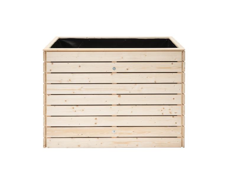 Hochbeet aus Holz mit schwarzer Auskleidung