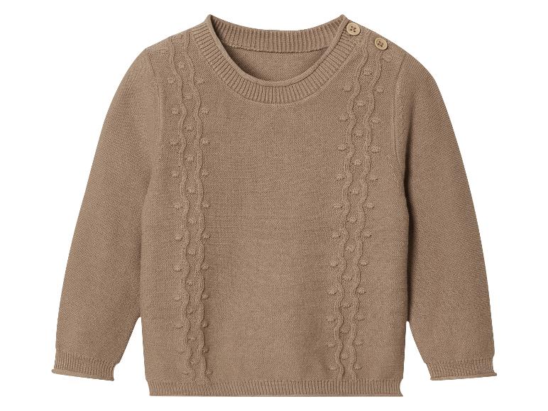 Beigefarbener Strickpullover mit Zopfmuster