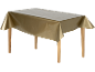 Goldene rechteckige Tischdecke auf einem Holztisch