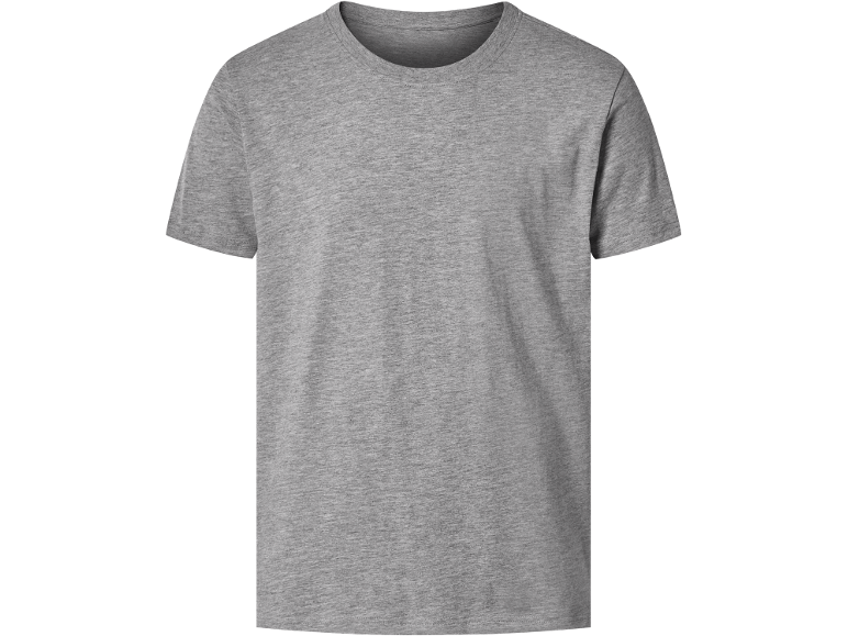 Graues, kurzärmeliges Basic-T-Shirt für Herren.