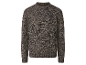 Herren-Rundhalspullover, braun-grau, mit Strickmuster