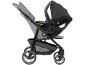 Shop N Care Kinderwagen mit Babyschale in Grau und Schwarz.