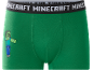 Grüne Boxershorts mit einer pixeligen Zombie-Figur und gemustertem Bund