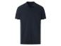 Dunkelblaues Herren-Poloshirt mit kurzen Ärmeln.