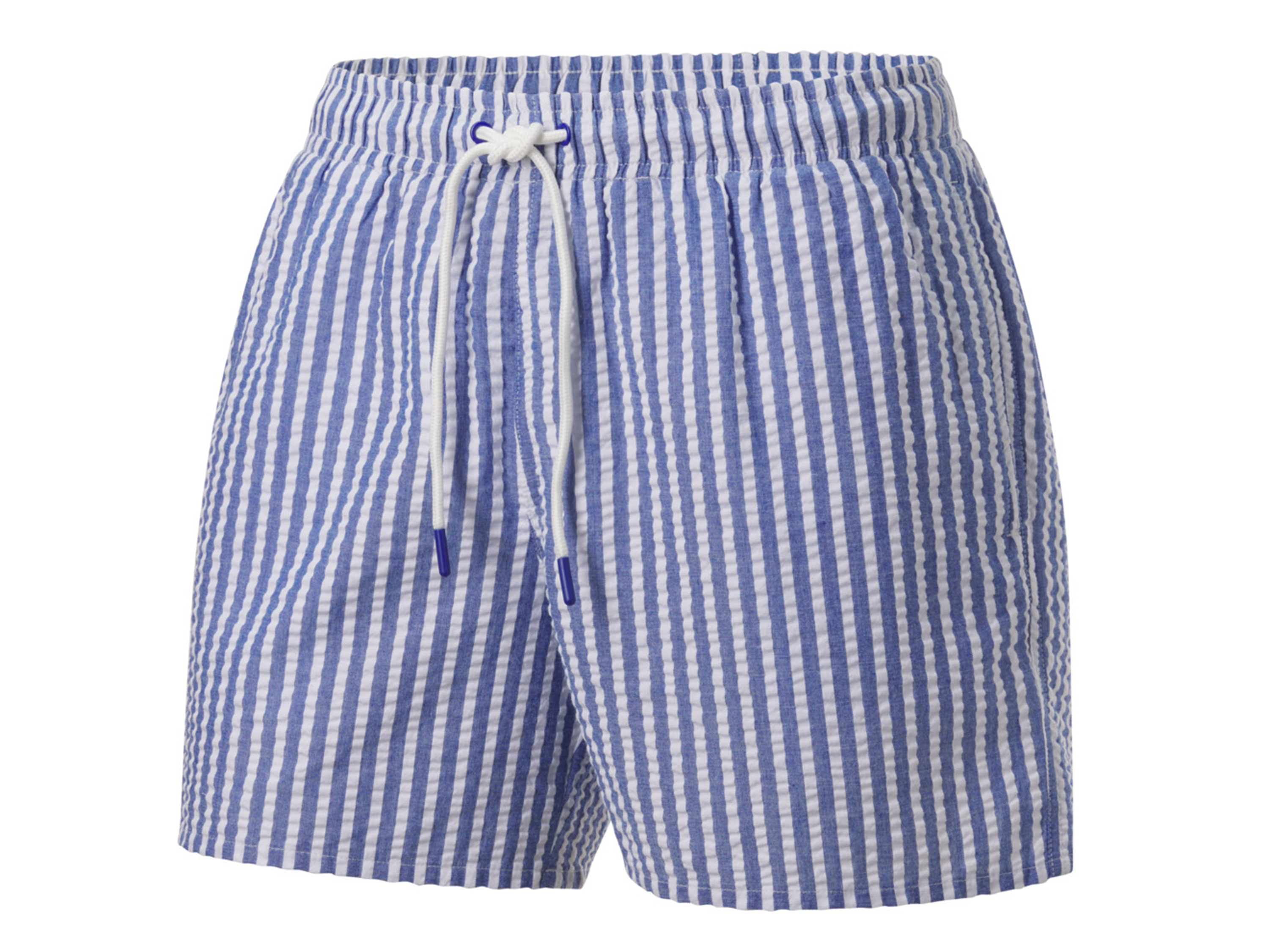 CRIVIT Herren Badeshorts (Streifen/blau, 7/XL)““ | navy: mit praktischer Schlüsseltasche im Bund Streifen/blau: mit modischer Seersucker-Struktur Produktmerkmale tabletd Farbe: blau/weiß/gelb