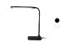 Schwarze LED-Schreibtischlampe mit flexiblem Hals und beleuchtetem Streifen