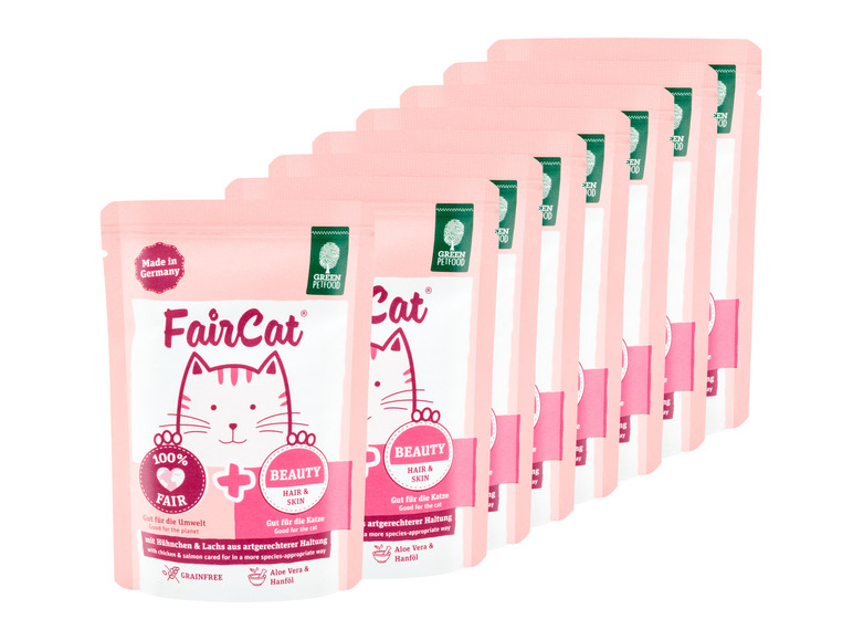 Gehe zu Vollbildansicht: Green Petfood FairCat Katzennassnahrung Beauty, 8 x 85 g - Bild 1