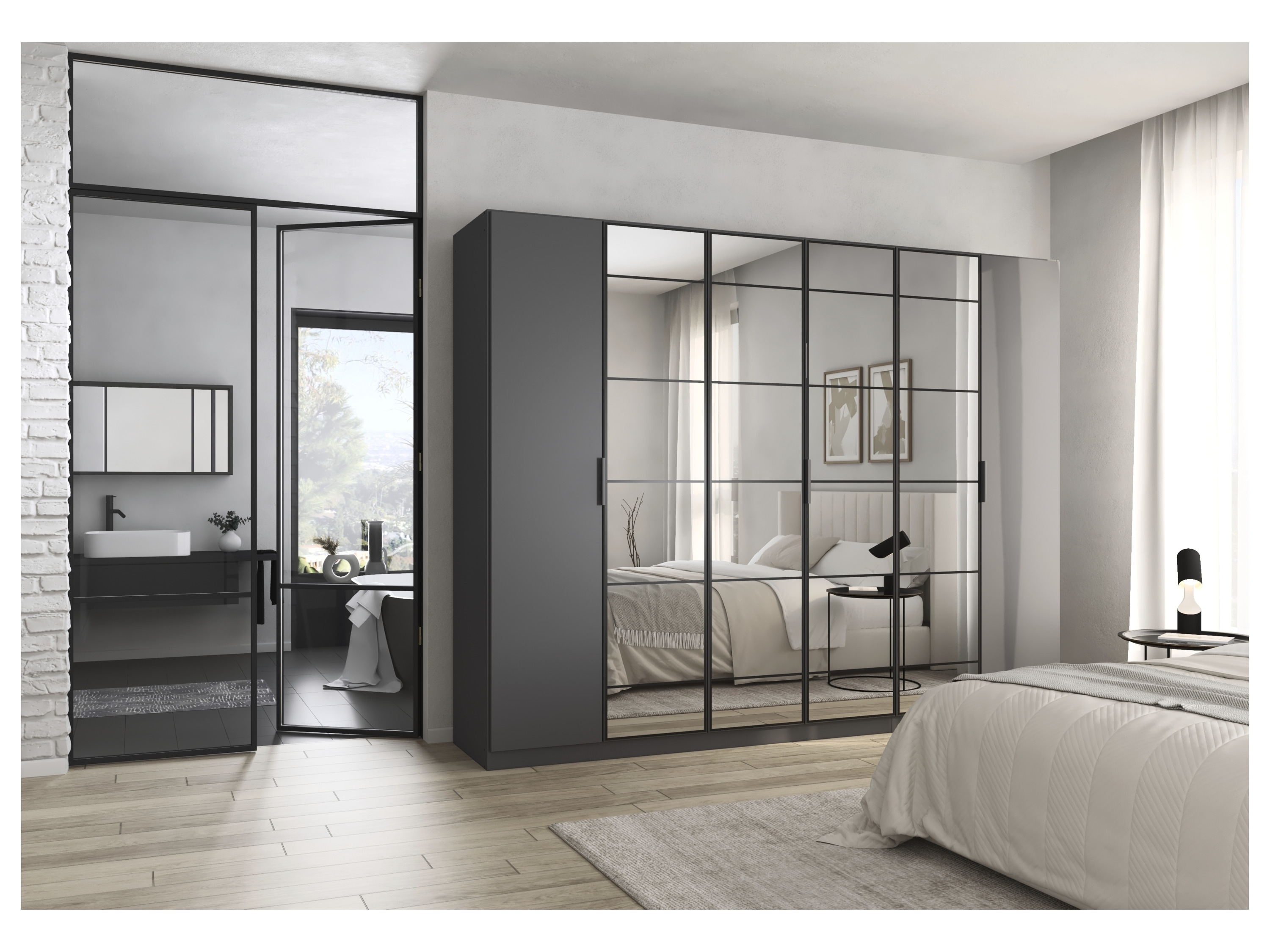 RAUCH ORANGE Acero Drehtürenschrank (graumetallic, Breite 271 cm / Höhe 210 cm) – Bild 2 von 4