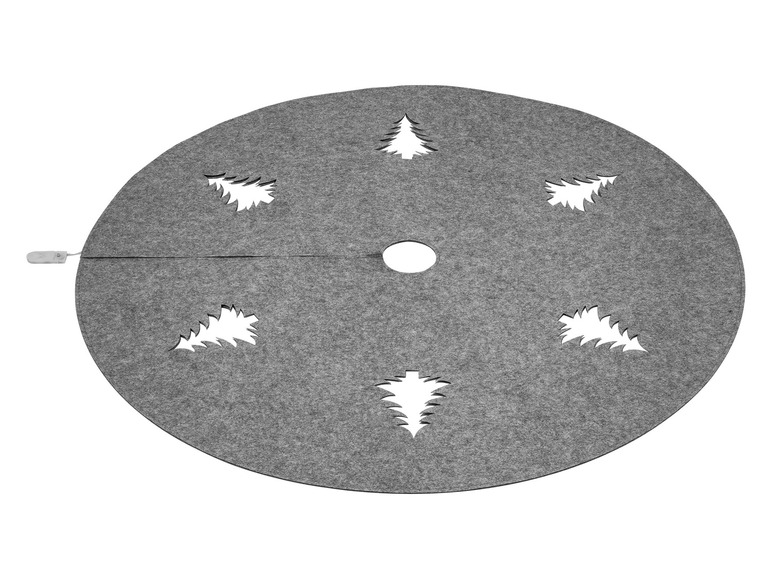 Weihnachtsbaumdecke Aus Kunstfell Grau - Baumrock 76cm Für Tannenbaum