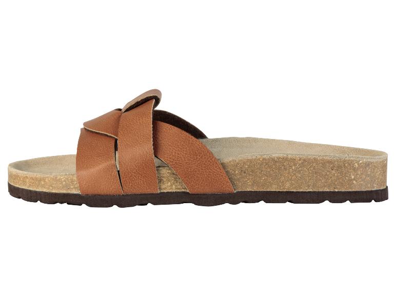 Braune Ledersandalen mit Korksohle.