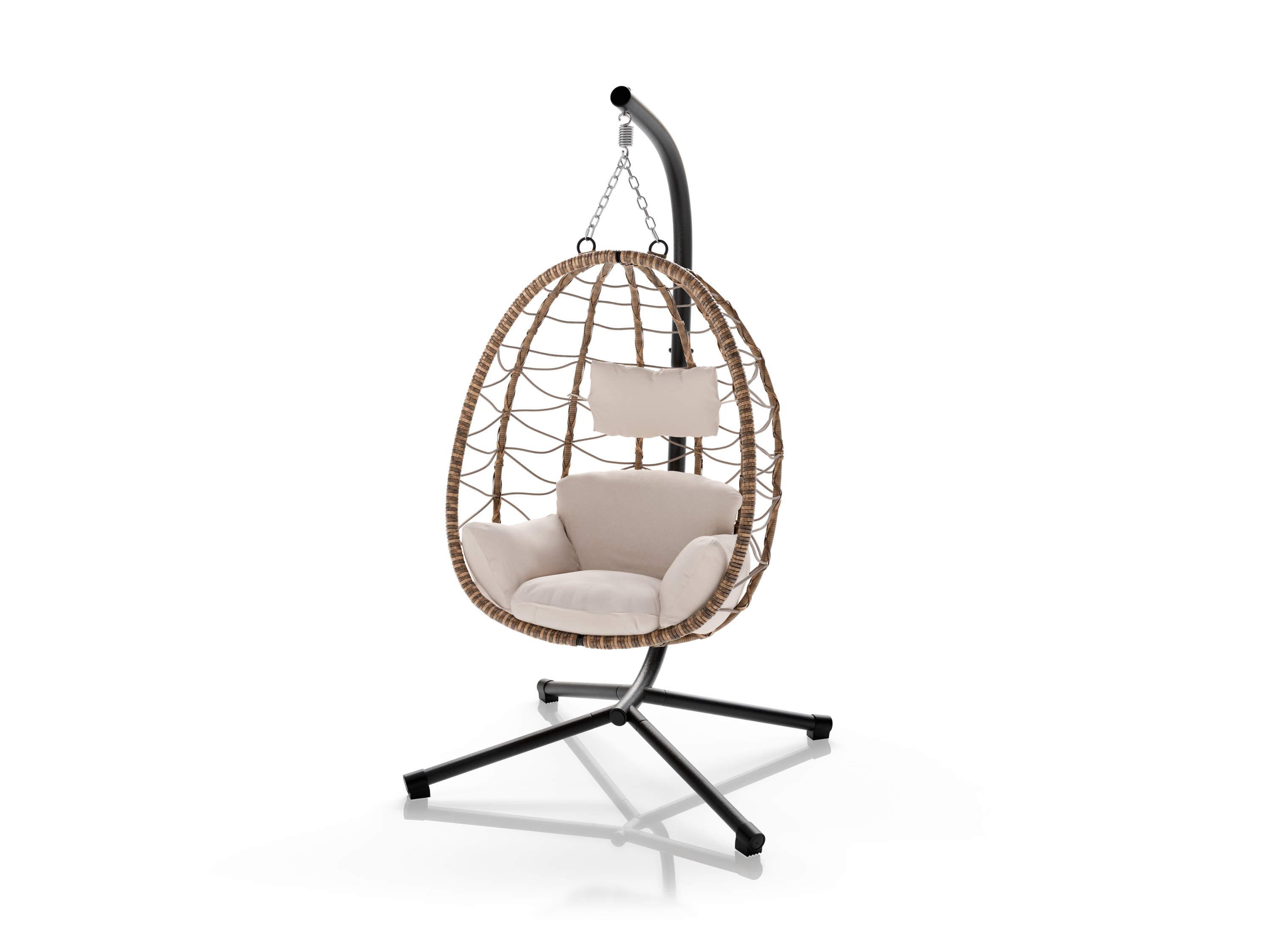 JUSKYS Korbhängesessel Aria inklusive Gestell (Beige)""