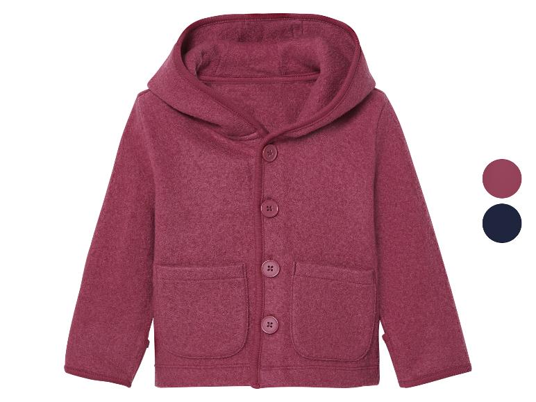 Rosa Fleecejacke mit Kapuze für Kinder.