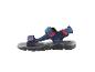 Marineblaue und graue Sportsandalen mit verstellbaren Riemen.