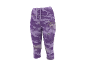Damen Capri-Sporthose in Lila mit Muster und Kordelzug.