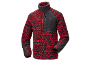 Rot-schwarze Fleecejacke mit Reißverschluss und Stehkragen
