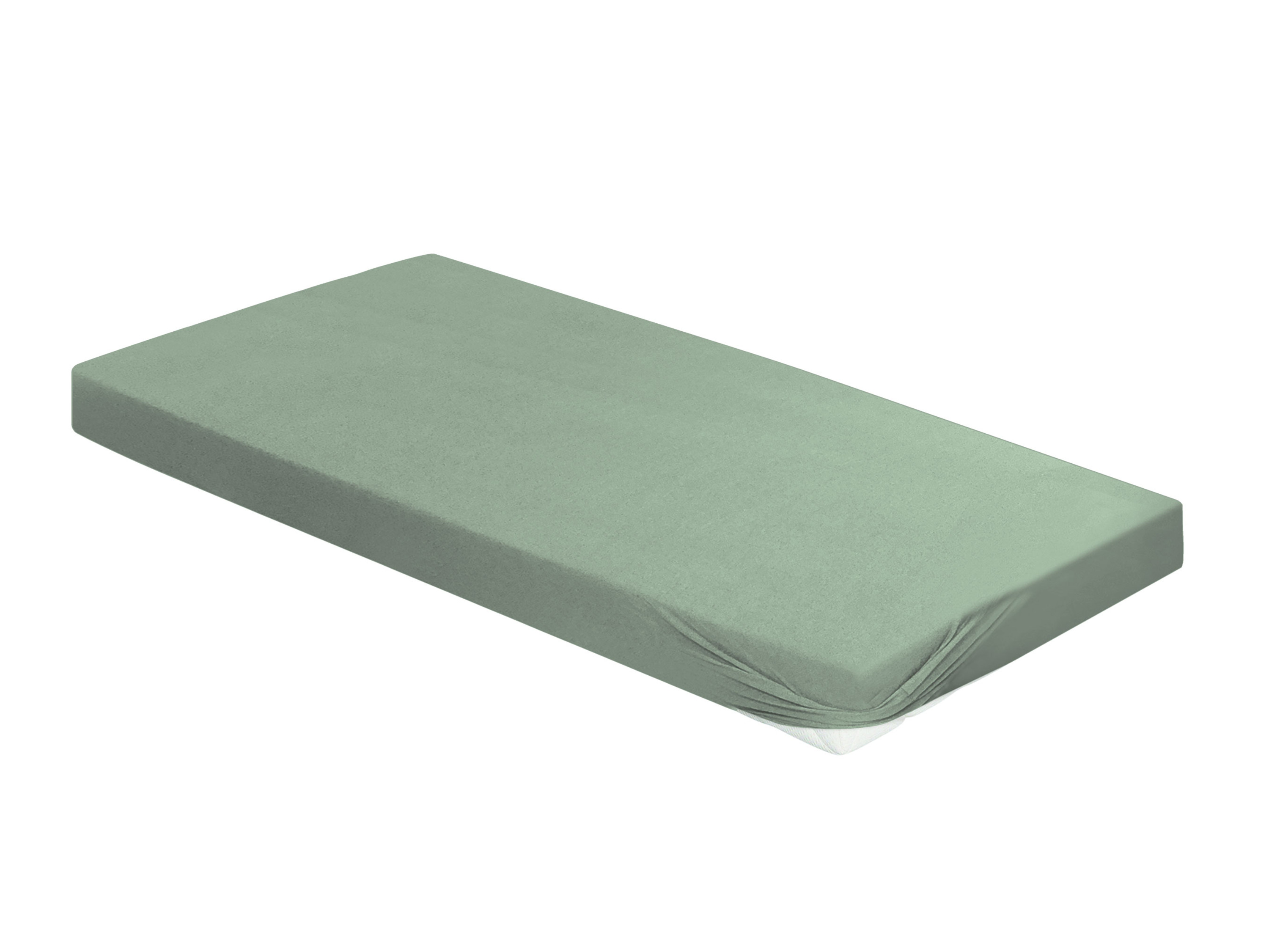 Thumbnail - Bierbaum Biber Spannbetttuch 1001 (30 salbei, 100 x 200 cm)""