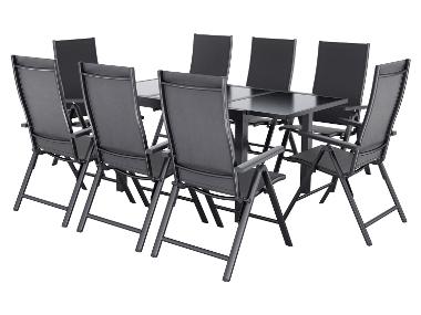 LIVARNO® Alu-Set »Houston«, 9-teilig - Ausziehtisch & 8 Klappsessel, anthrazit