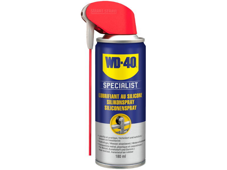 Dose Silikon-Gleitspray mit rotem Smart Straw-Sprührohr.