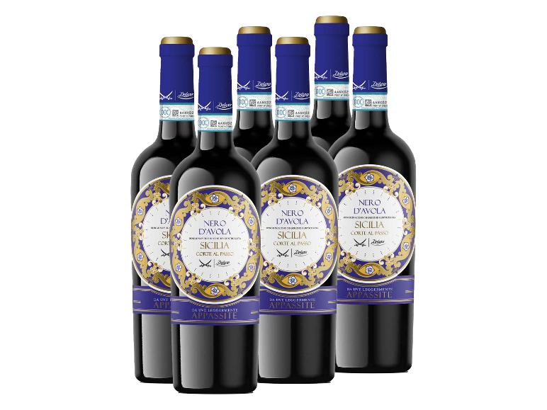 Sechs Flaschen Rotwein Nero D'Avola Sicilia Corte al Passo Deluxe.