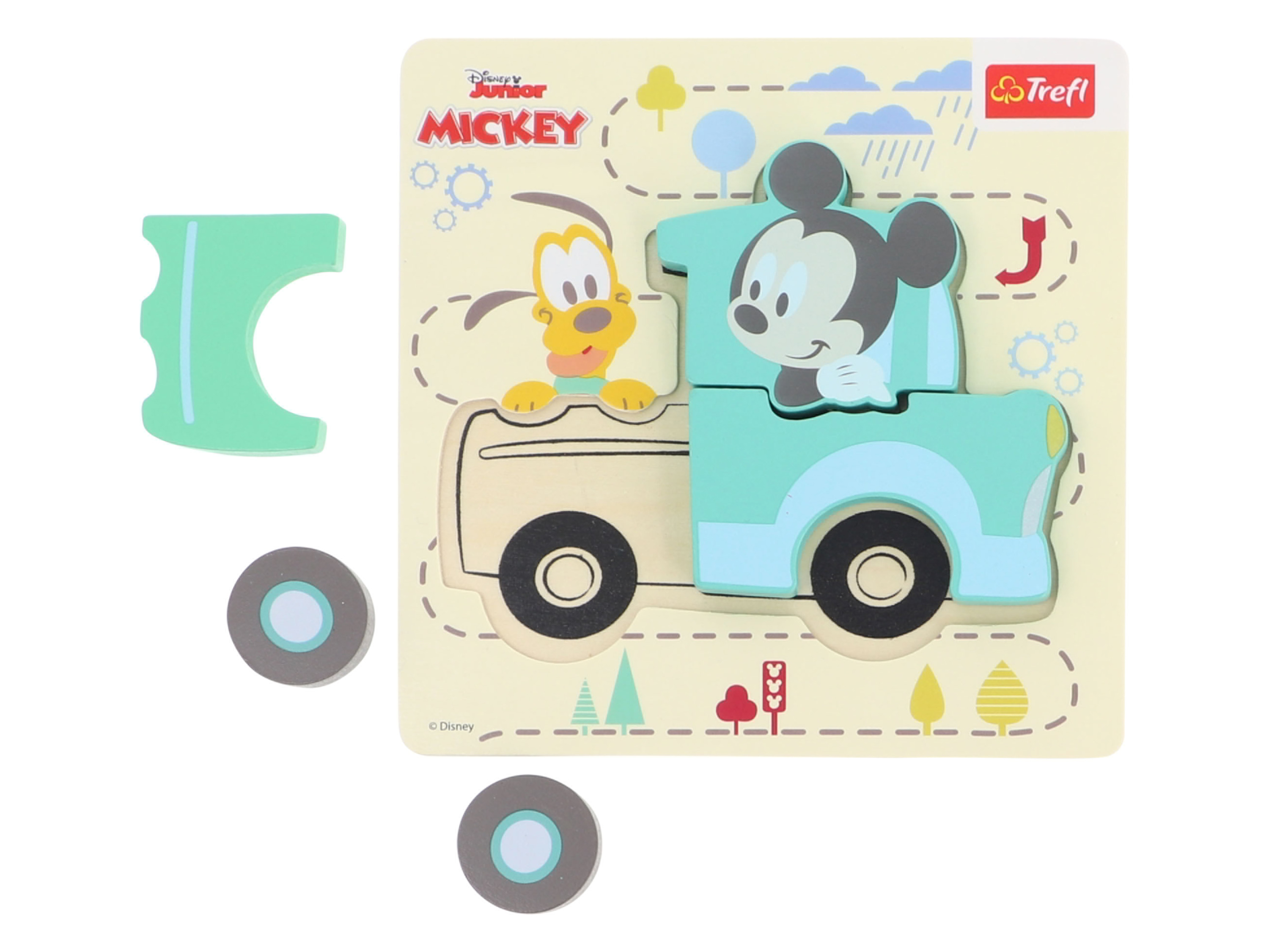 Trefl Holzpuzzle für die Kleinsten (Green Car – Mickey Mouse) | 05900511619935