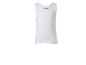 Weißes Kinder-Tanktop mit Markenlogo am Hals.