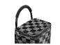 Schwarz-graue karierte Kühltasche mit schwarzem Griff.