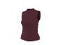 Eng anliegendes bordeauxrotes Damen-Tanktop mit Stehkragen.