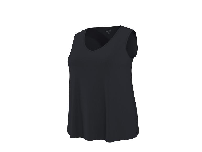 Schwarzes Damen-Tanktop mit V-Ausschnitt