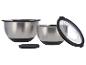 Edelstahl-Rührschüssel-Set mit schwarzen Deckeln