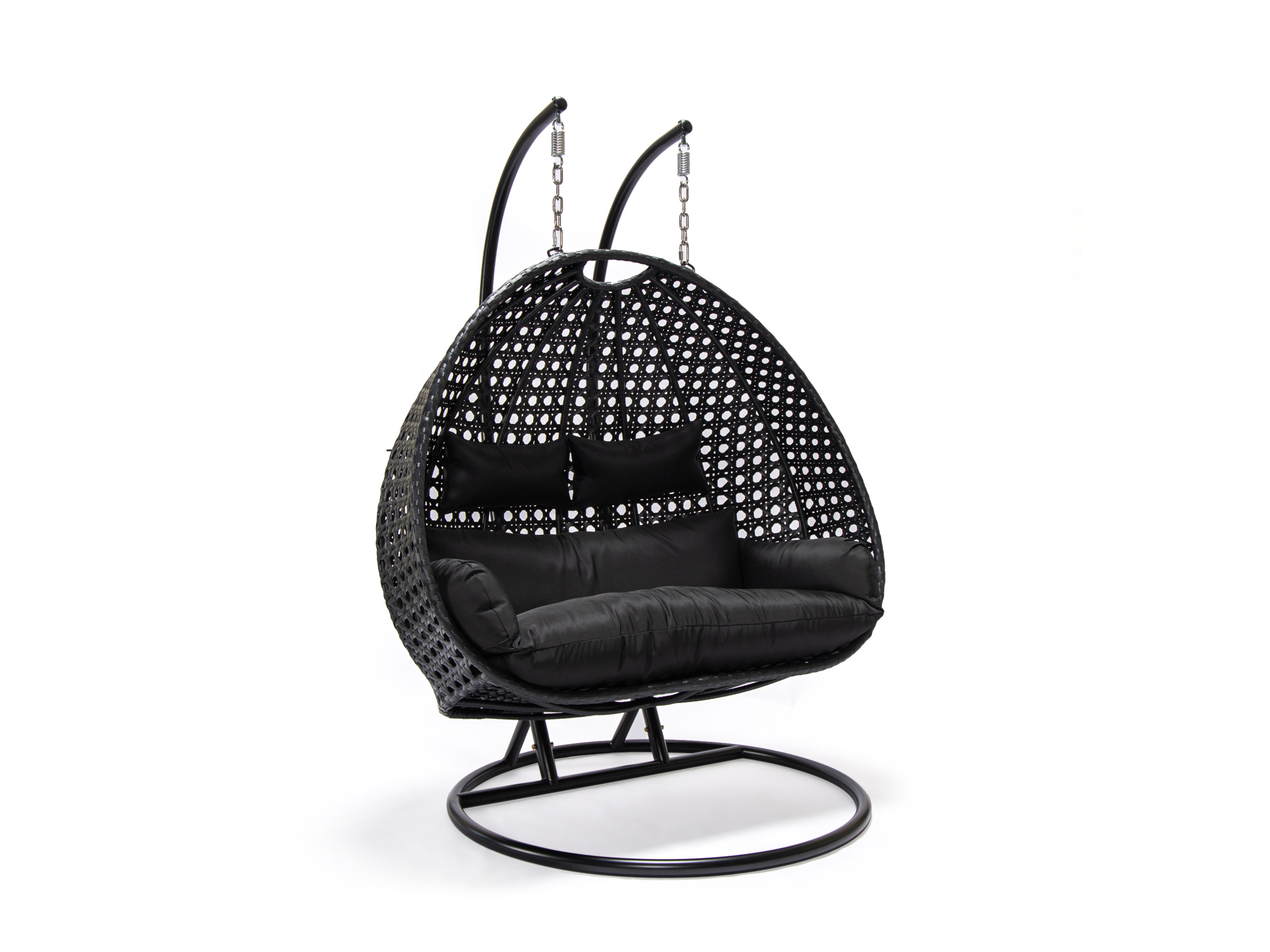 HOME DELUXE Polyrattan Hängesessel TWIN (Schwarz) – Bild 4 von 4
