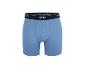 Blaue Herren-Boxershorts mit schwarzem Bund.