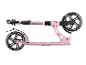 Rosa und schwarzer klappbarer Roller mit 205-mm-Rädern.
