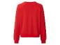 Rotes Langarm-Sweatshirt mit Rundhalsausschnitt, Rückansicht.