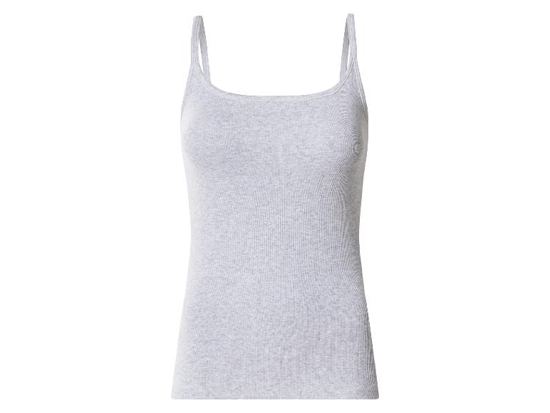 Damen-Rippstrick-Top in Hellgrau