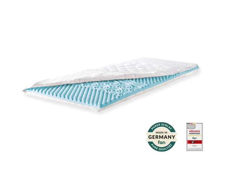 Matratze mit abnehmbarem Bezug und zwei Schaumstoffschichten, mit Made in Germany-Siegel