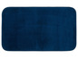 Ein dunkelblauer Frottee-Badeteppich.