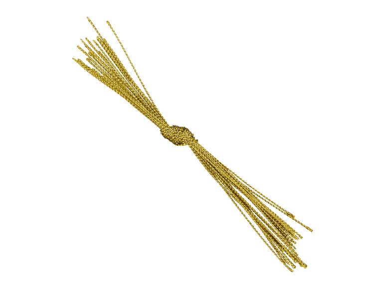 Ein Bündel goldener Kordeln in der Mitte zusammengebunden.