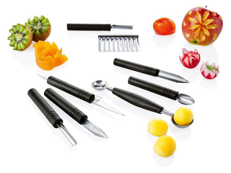 Gehe zu Vollbildansicht: ERNESTO® Kulinarisches Schnitzwerkzeug-Set, 11-teilig - Bild 3