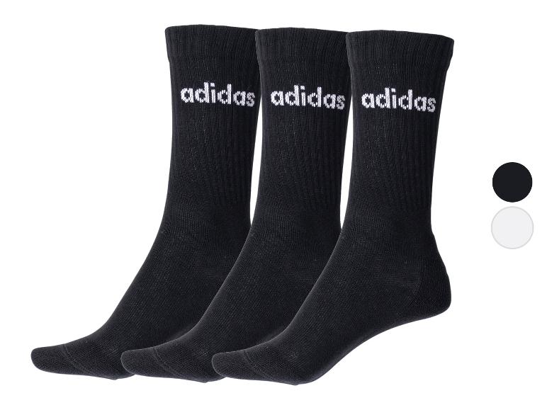 3er-Pack schwarze Adidas Socken mit weißem Logo