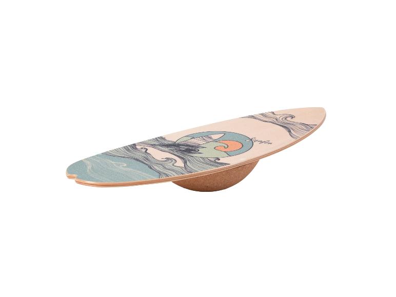 Balance Board mit Korkbasis und Wellenmuster