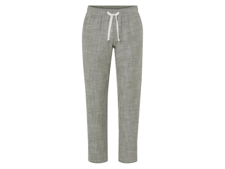 Hellgraue Hose mit Kordelzug, legerer Stil.